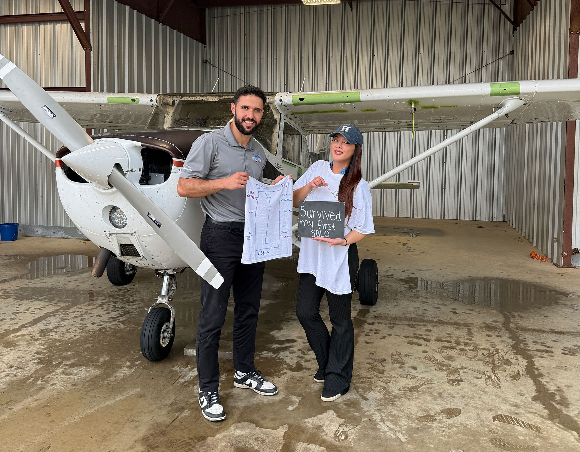 Hessa's first solo flight